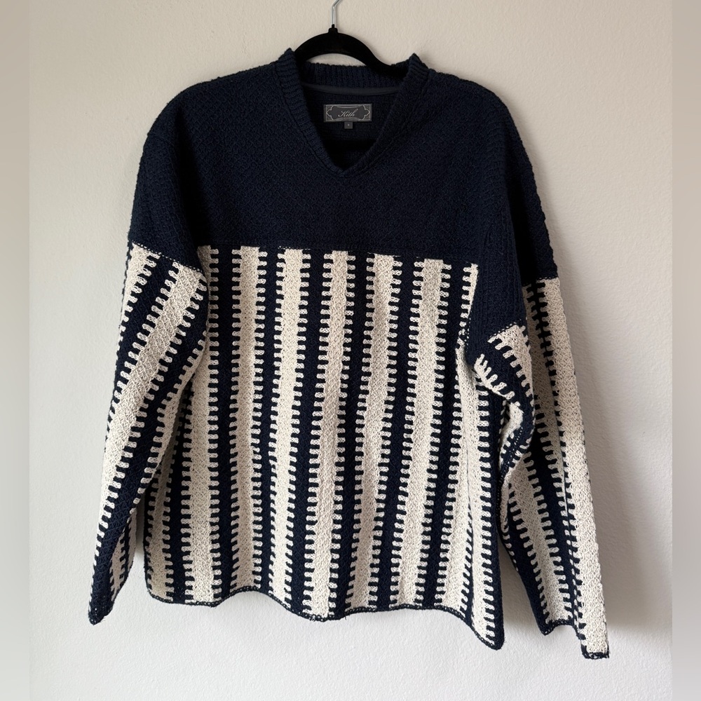 Kith Long Sleeve Crochet Malik Jersey - Nocturnal size small